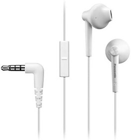 Resim PANASONIC RP-TCM55E-W - Kablolu ve Kulak İçi Mikrofonlu Kulaklık (Cep Telefonu için Stereo Kulaklık, MP3/MP4, Uzaktan Kumanda, Rahat Uyum, Neodim Mıknatıs), Beyaz 