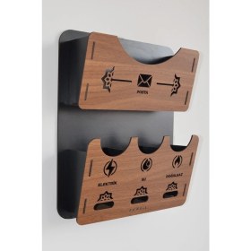 Resim Ahwall Apartman Ortak Fatura & Posta Kutusu Ahşap Mdf Siyah - Kiraz 