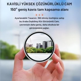Resim Coofbe Full View-Vision 2 Adet Araç Kör Nokta Aynası Geniş Açılı Geri Görüş Aynası Oto Kör Nokta Aynası 