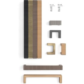 Resim System 6721 Klasik Çizgili Kulp Siyah Renk 192 mm (Iki Delik Arası Mesafe) 
