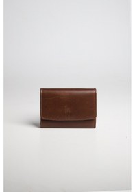 Resim La'Graccio Paris Lagraccio Paris Unisex Nade Hakiki Deri Akardiyon Rfid Korumalı Kartlık Crazy Kahve 