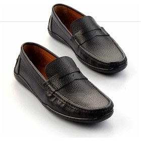 Resim Siyah Leather Erkek Loafer Ayakkabı E01396070140 Siyah 