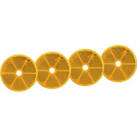 Resim Xuweiwei Kensbro 4 Yellow 4 Adet Reflektör Yan Işıkları 60mm Yuvarlak M5 Vidalı Trailer Kamyon 