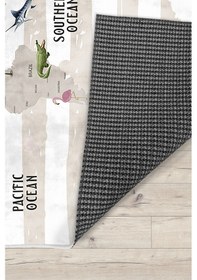 Resim Eğitici Haritalı Bambu Çocuk Halısı Beyaz 