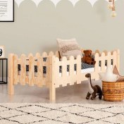 Resim MiniWood Montessori Yatak Ahşap Çocuk Karyola Leaf 