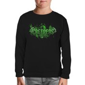 Resim Minecraft - Creepers Siyah Çocuk Sweatshirt 