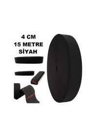 Resim Çamaşır Don Etek Bel Paça Bebe Lastiği Yassı Yumuşak Bel Lastik 15 Metre Siyah-4 Cm 