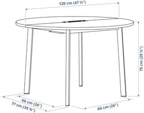 Resim Toplantı masası, beyaz, 120x75 cm 