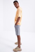 Resim TOMMY LIFE Gri Melanj Bağcıklı Standart Kalıp Basic Erkek Şort - 81212 