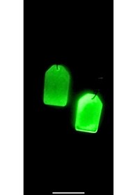 Resim Kare Çerçeve Beyaz Renkli Ebruli Gece Yeşil Neon Olan Parlak Küpe Beyaz 