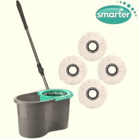 Resim Smarter Otomatik Temizlik Seti + 4 Mikrofiber Mop 