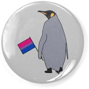 Resim Fizello Penguin With A Bisexual Flag Buton Rozet 