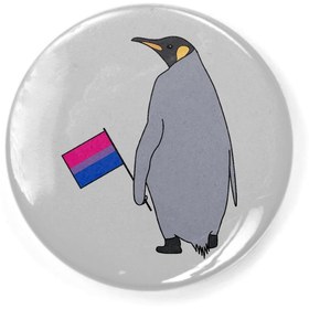 Resim Fizello Penguin With A Bisexual Flag Buton Rozet 