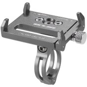 Resim Kangvka Bisiklet Telefon Tutucu Al6063 Alyuminyum 50-100mm Ayarlanabilir 31.8/25.4mm Direksiyon Uyumlu Gümüş Gümüş 