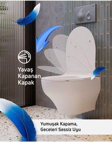 Resim Creavit Ness Vortex Asma Klozet Ve Kapak Seti Beyaz 