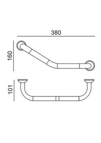 Resim Çelik Banyo Paslanmaz Pirinç Bella Montajlı Küvet Tutamağı 30cm Gri 