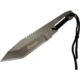 Resim A13 Komple Metal Kamp Bıçak 23 cm - Tırtıklı, Ip Saplı, Kılıflı 