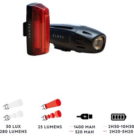 Resim Decathlon Elops Bisiklet Led Aydınlatma Seti - Ön / Arka - St 920 