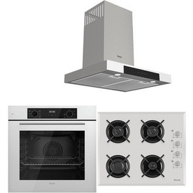 Resim Ferre Whıte Plus Serisi QBL63CB-1140B-D101 3lü Cam Ankastre Set 