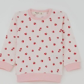Resim Breeze Kız Bebek Pijama Takımı Omuzdan Patlı Çilek Desenli 4 Ay-1 Yaş, Ekru 