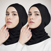 Resim 2 adet Zarif Siyah Turban Kılıfları - Kadınlar için Nefes Alabilen, Esnek Hijab Başörtüleri, Ramazan ve Günlük Giyim için Mükemmel, Müslüman Baş Sarığı, Pratik Taban Kılıfları, Günlük Baş Giyim | Zarif Baş Giyim | Nefes Alabilen Kumaş 