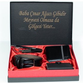 Resim Hky Hakiki Deri Erkek Cüzdan & Mekanizmalı Kartlık Ve Kemer Seti 