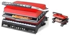 Resim dökümix Ultra Plus Organik Demir Döküm Izgara& Tost Makinası Kirmizi Izgara Aparatlı,Fırçalı,Yağdanlık 