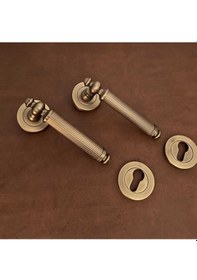 Resim Osmanlı Handles Zk37 Antik Sarı Zamak Yuvarlak Rozetli Wc Banyo Kapı Kolu 1 Takım 