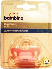 Resim Bambino Renkli Damaklı Emzik 0-6 Ay - Pembe 