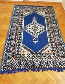 Resim Coton Saraylı Desen Antep Kilim 120*180 cm Mavi 