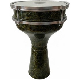 Resim Vatan Yüzüklü Darbuka Yeşil Kırçıllı Desenli 
