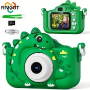 Resim RIVGOT e-öğrenme sistemi, zaman aralığı fotoğrafçılığı, MP3 ve oyunlar, yükseltilmiş dinozor çocuk kamerası, HD çift kamera, USB arayüzü, 3-12 yaş erkek çocukları için, 32GB SD kart, okula dönüş sezonu doğum günü hediyeleri 