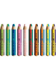 Resim Stabilo Woody 3in1 Duo Kuru Boya 10 Renk Eo882/10-2 Çok Renkli 