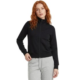 Resim Sportive Kaia Full-Zip Kadın Siyah Günlük Stil Eşofman Üstü 26YK0001-SYH 