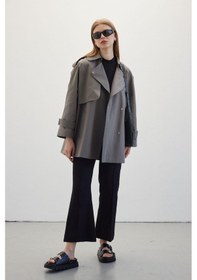 Resim Manuka Oversize Kısa Trençkot Gri 