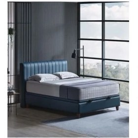 Resim Yataş Bedding Power Up Motorlu Baza Başlık Set 160x200 cm - Lacivert (Ceviz Ayak) 