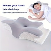 Resim 1 adet Servikal Yastık, Yavaş Geri Dönüş Soğuk Yumuşak Yastık, Ergonomik Ortopedik Uyku Boyun Kontur Destek Yastığı Yan Uyuma İçin, Ortopedik Destek, Makinede Yıkanabilir Yastık Kılıfı - Uyku İçin Mükemmel, Ergonomik Ortopedik Yastık Yan, Sırt ve Yüzüstü Uyuma İçin, Ebeveynler ve Kız Arkadaşlar İçin Harika Bir Hediye. 