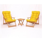 Resim Meya Dekor Simona Grand Şezlong 2+1 Ahşap Bahçe Balkon Teras 