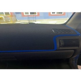 Resim Opel Astra G Modellerine Uygun Torpido Koruma Halısı Siyah Kenar Renk Mavi 