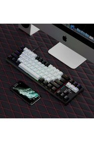 Resim valkyrie Blue Switch Dark Alien K710 71 Tuş RGB Gaming Klavye - Mekanik Mavi Tuş Type-C - 2 Kademe 