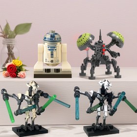 Resim STAR WARS Savaş Droidu General Grievous, R2-D2 & Peak Robot Mini Heykeller - Dinamik Pozlar, Parlayan Yeşil Işın Kılıçları, Montaj Gerektirmeyen PVC Koleksiyon Figürleri, Ev ve Ofis Dekoru için Noel, Cadılar Bayramı, Sevgililer Günü Hediyesi 