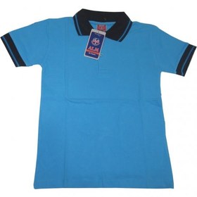 Resim mavi Kısa Kol 6-16 Yaş Çocuk Okul Lakos Tişört/T-Shirt - 