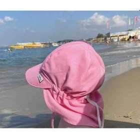 Resim Yorni Flap Ense Korumalı Boyundan Bağlamalı Bebek Güneş Şapka Pembe 