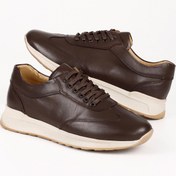 Resim KAHVE ANTİK Gön Hakiki Deri Yuvarlak Burun Bağcıklı Günlük Erkek Sneaker 01933 