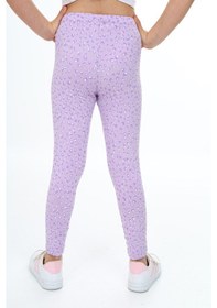 Resim Toontoy Kids Toontoy Kız Çocuk Puantiye Baskılı Tayt Lila 