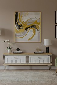 Resim Tsa1204dbg - Tunatv120 Tv Stand, Tv Sehpası Safirmeşe-beyaz-sılver 120cm Beyaz 