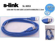 Resim S-link SL-3053 1.5mt Usb 3.0 am To am Data Kablosu 