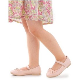 Resim Kiko Kids Fiyonklu Cırtlı Kız Çocuk Babet Ayakkabı 201 Cilt Pudra 001 