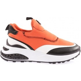 Resim Dgn 026-22k Kadin Kalin Taban Metal Aksesuarli Sneakers Ayakkabi 026-2252-R1840 Turuncu 