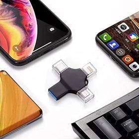Resim Coverzone Type-C ve Lightning Android IPhone IPad USB-C Flash Bellek Dosya Aktarım Çevirici Adaptör 